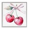 Stupell Industries Whimsical Cherries with Dotted Ribbon Framed Giclee, design by Creative Studio